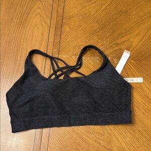 NWT Victoria’s Secret Essential Strappy Sports Bra XXL Charcoal Heather Black